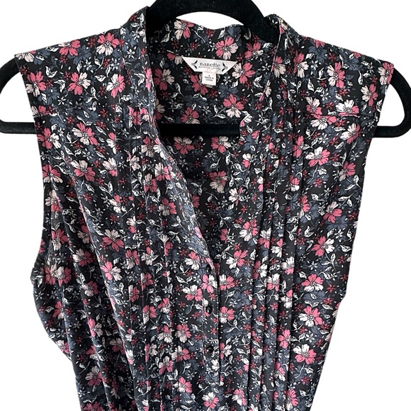 NANETTE LEPORE | NWOT | SLEEVELESS BLACK FLORAL SWING DRESS | SIZE: 8 - Picture 3 of 10